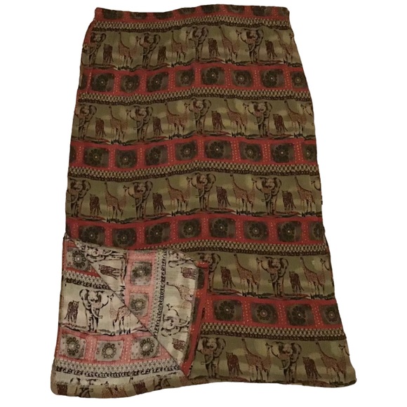 90s straight skirt safari print - Picture 3 of 6